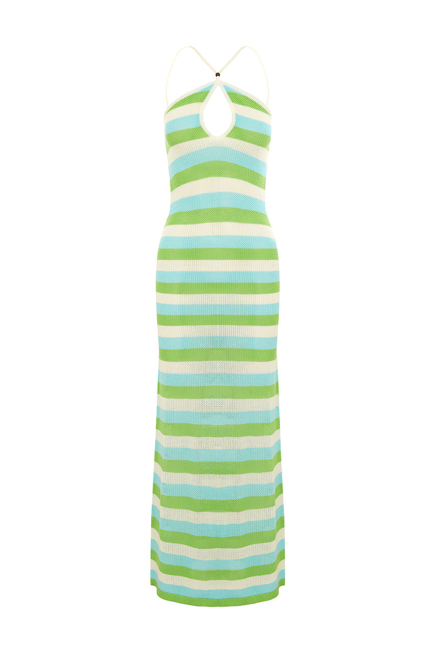 MAHLIA MAXI DRESS - AQUA MULTI - MAHLIAMAXIDRESS