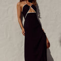 MAIA HALTER MAXI DRESS - BLACK