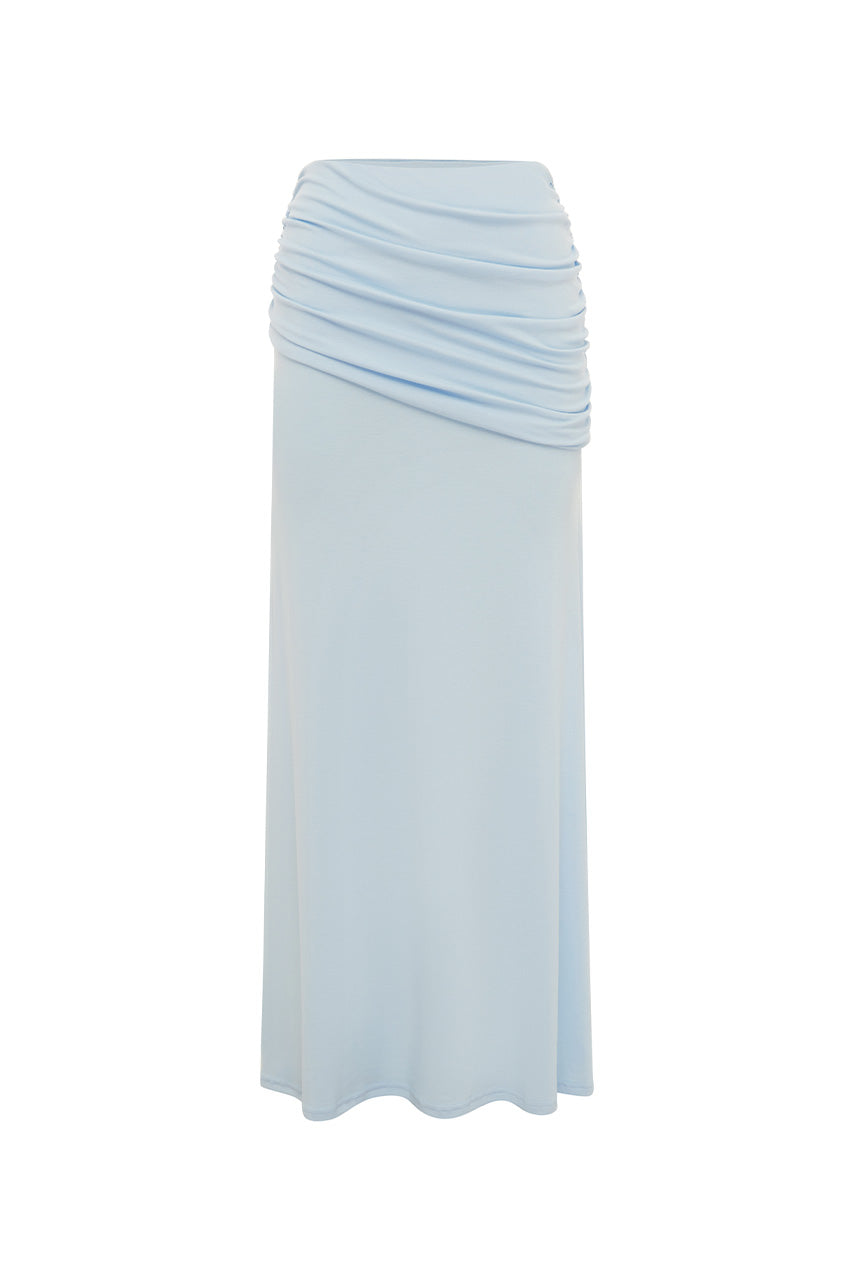 MALANI RUCHED MAXI SKIRT - BLUE - MALANIRUCHEDMAXISKIRT-BLUE