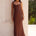 MARGOT COWL MAXI DRESS - CHOCOLATE