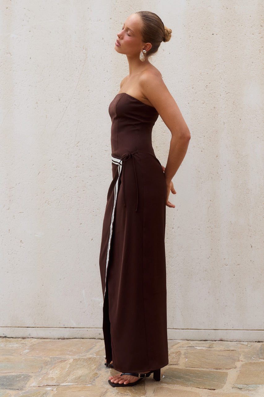 MARTA STRAPLESS MAXI DRESS - CHOCOLATE/SAND STRIPE - MARTASTRAPLESSMAXIDRESS-CHOCOLATE_SANDSTRIPE-04
