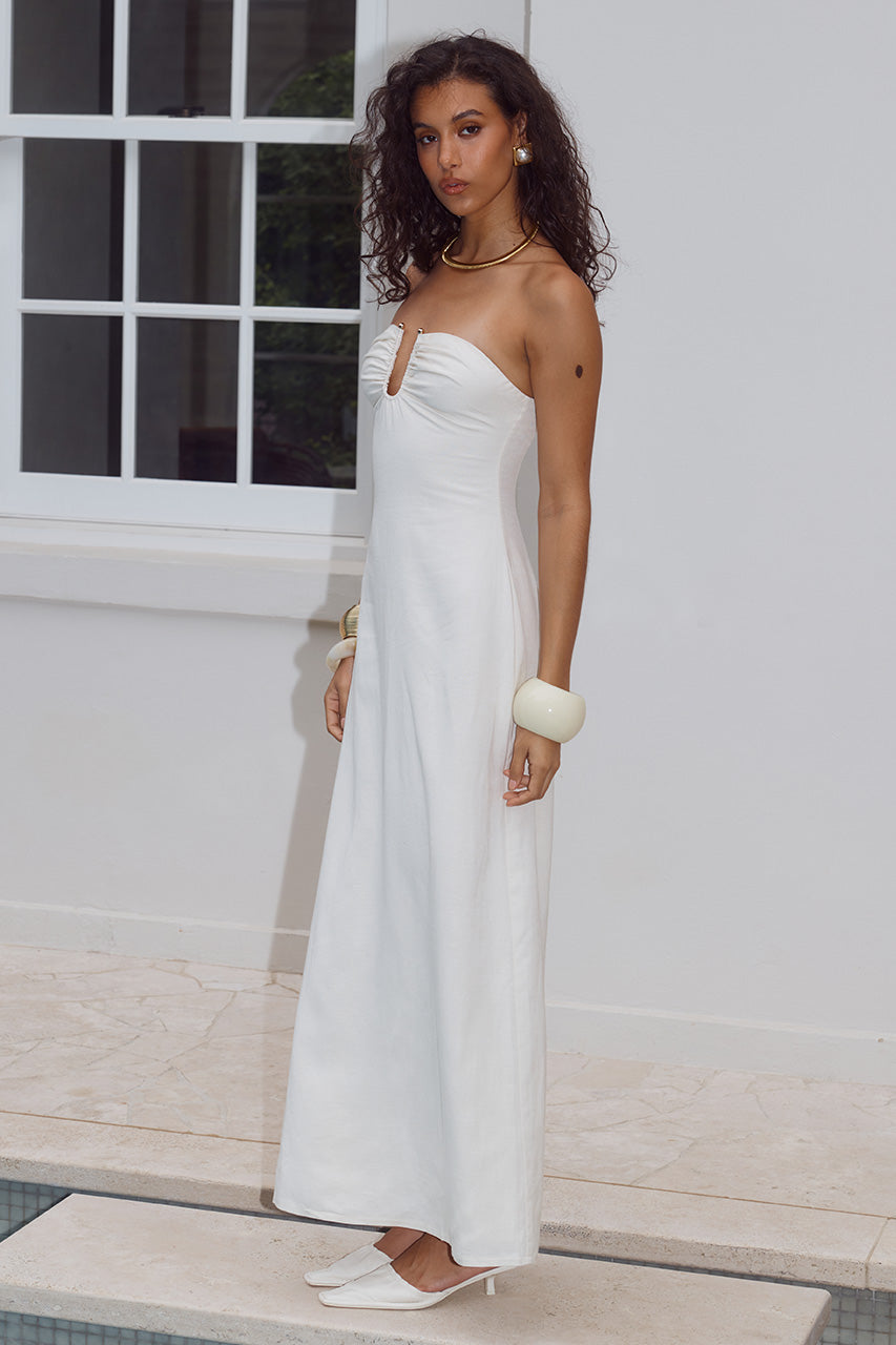 MARTHA STRAPLESS MAXI DRESS - WHITE - MARTHASTRAPLESSMAXIDRESS-WHITE-1