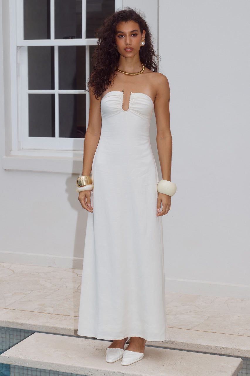 MARTHA STRAPLESS MAXI DRESS - WHITE - MARTHASTRAPLESSMAXIDRESS-WHITE-4