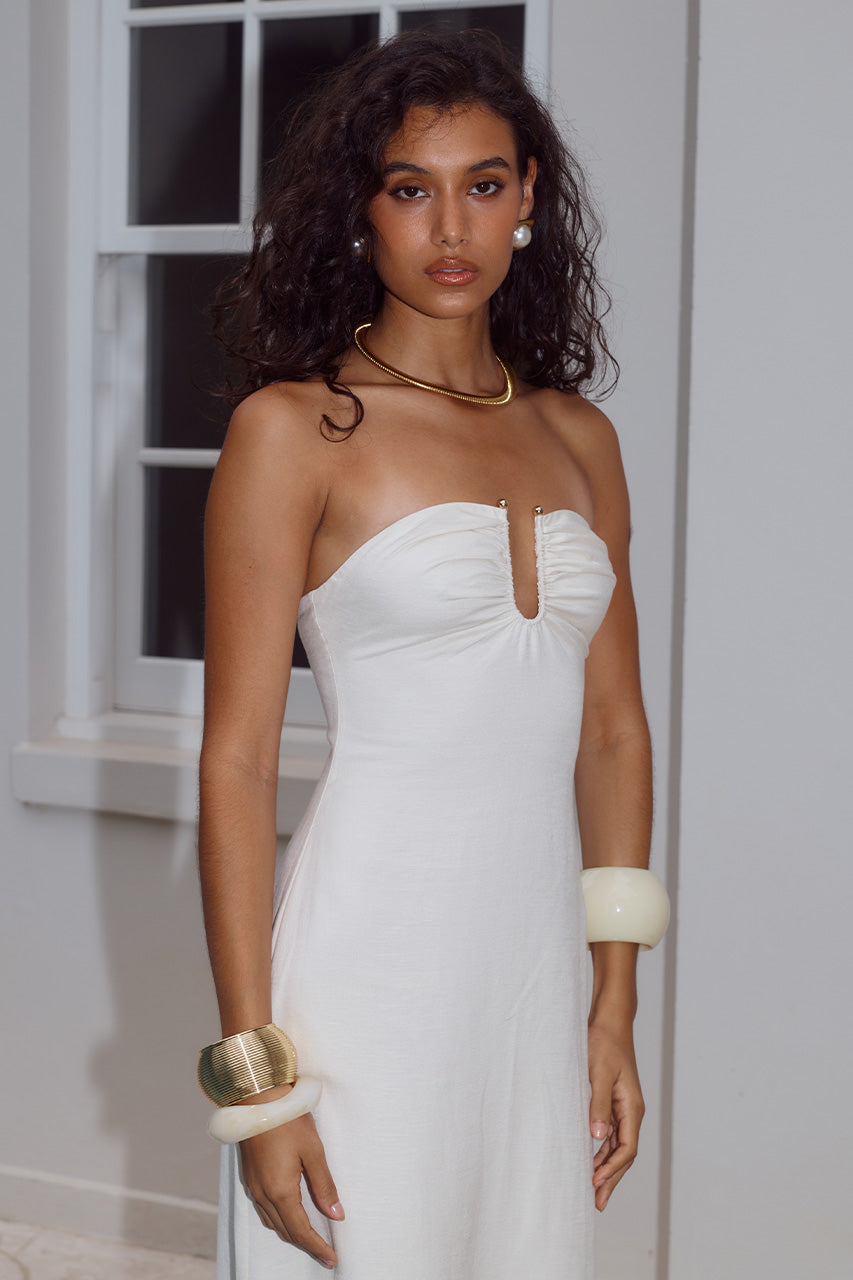 MARTHA STRAPLESS MAXI DRESS - WHITE - MARTHASTRAPLESSMAXIDRESS-WHITE-5
