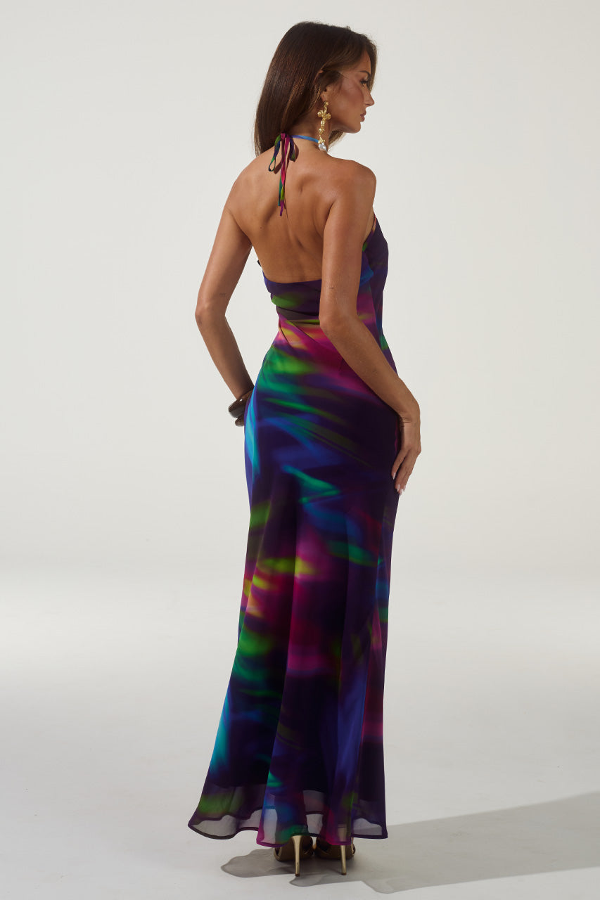 MIRAE CROSS FRONT MAXI DRESS - TUSCAN PURPLE