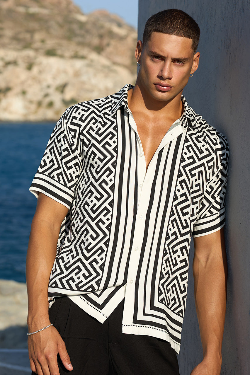 MIRKO SHIRT - WHITE/BLACK - MIRKOSHIRT-WHITEBLACKXDAMONSHORTS-BLACK-2