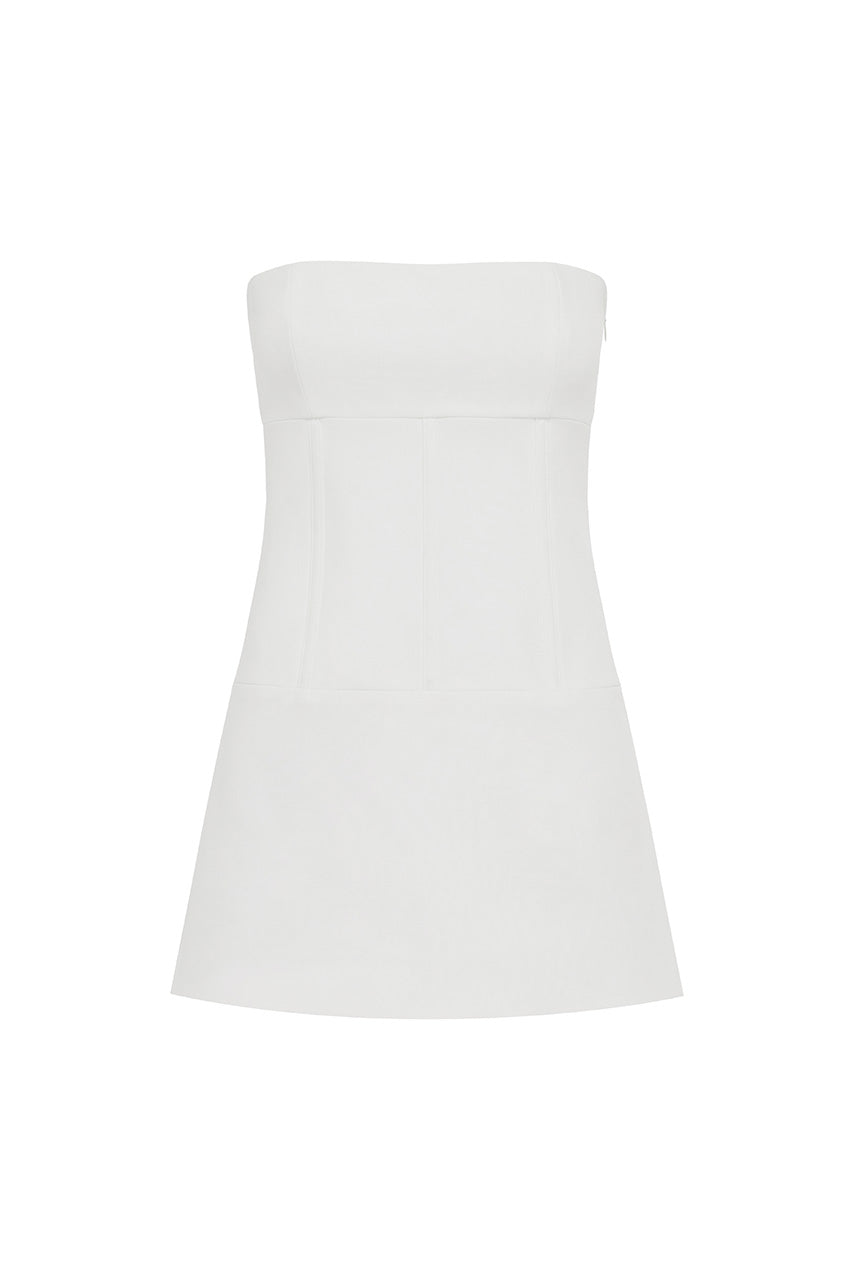 MODA STRAPLESS TAILORED BUSTIER - WHITE - MODASTRAPLESSTAILOREDBUSTIER-WHITE