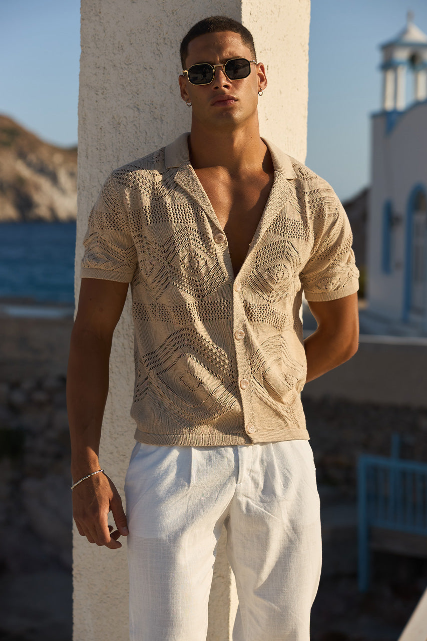 LIAM SHORT SLEEVE SHIRT - SAND - Mens_Drop-13