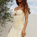 NAOMI OFF SHOULDER MINI DRESS - BUTTER