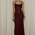 NATALIE SCOOP LACE MAXI DRESS - CHOCOLATE