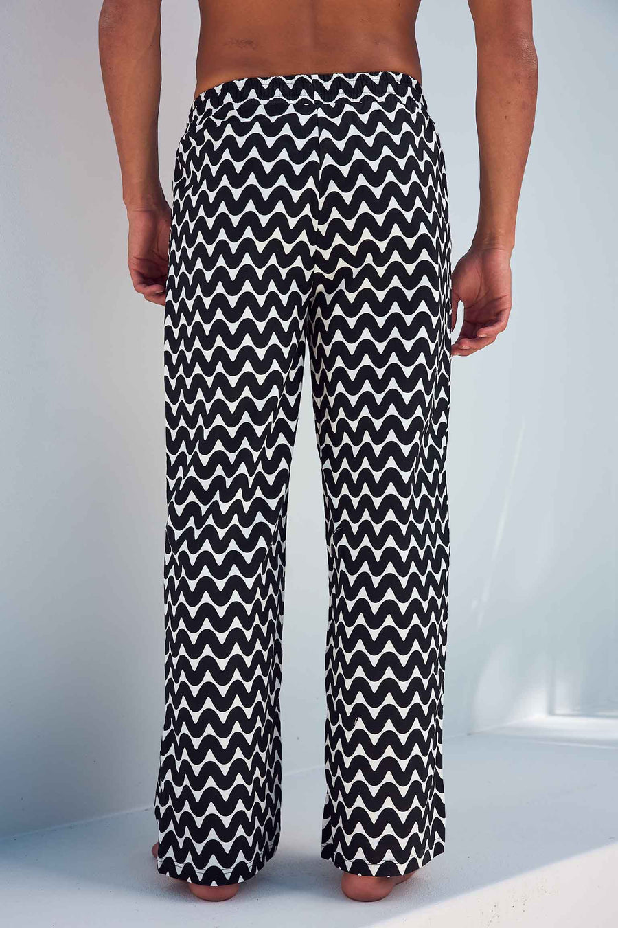 NATAN ELASTICATED DRAWSTRING PANTS - SAND BLACK WAVE - NATANPANT-SANDBLACKWAVEBRALLA-2