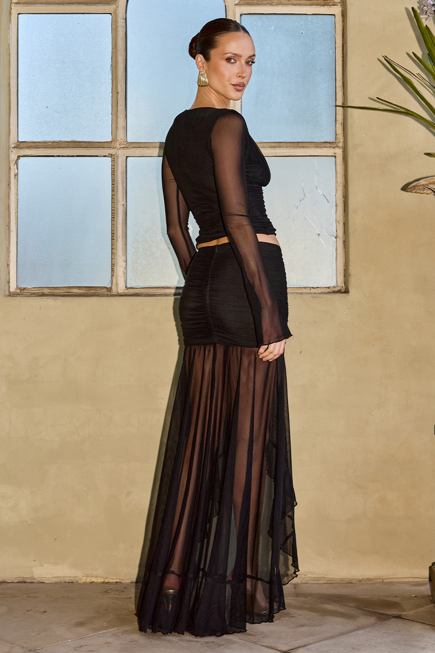 NERIDAH LONG SLEEVE TOP - BLACK - NERIDAHLONGSLEEVETOPXNERIDAHRUFFLEFRONTMAXISKIRT-BLACK-5