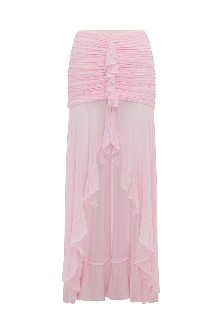 NERIDAH RUFFLE FRONT MAXI SKIRT - MUSK - NERIDAHRUFFLEFRONTMAXISKIRT-MUSK