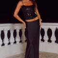 NESSA LOW WAIST MAXI SKIRT - BLACK