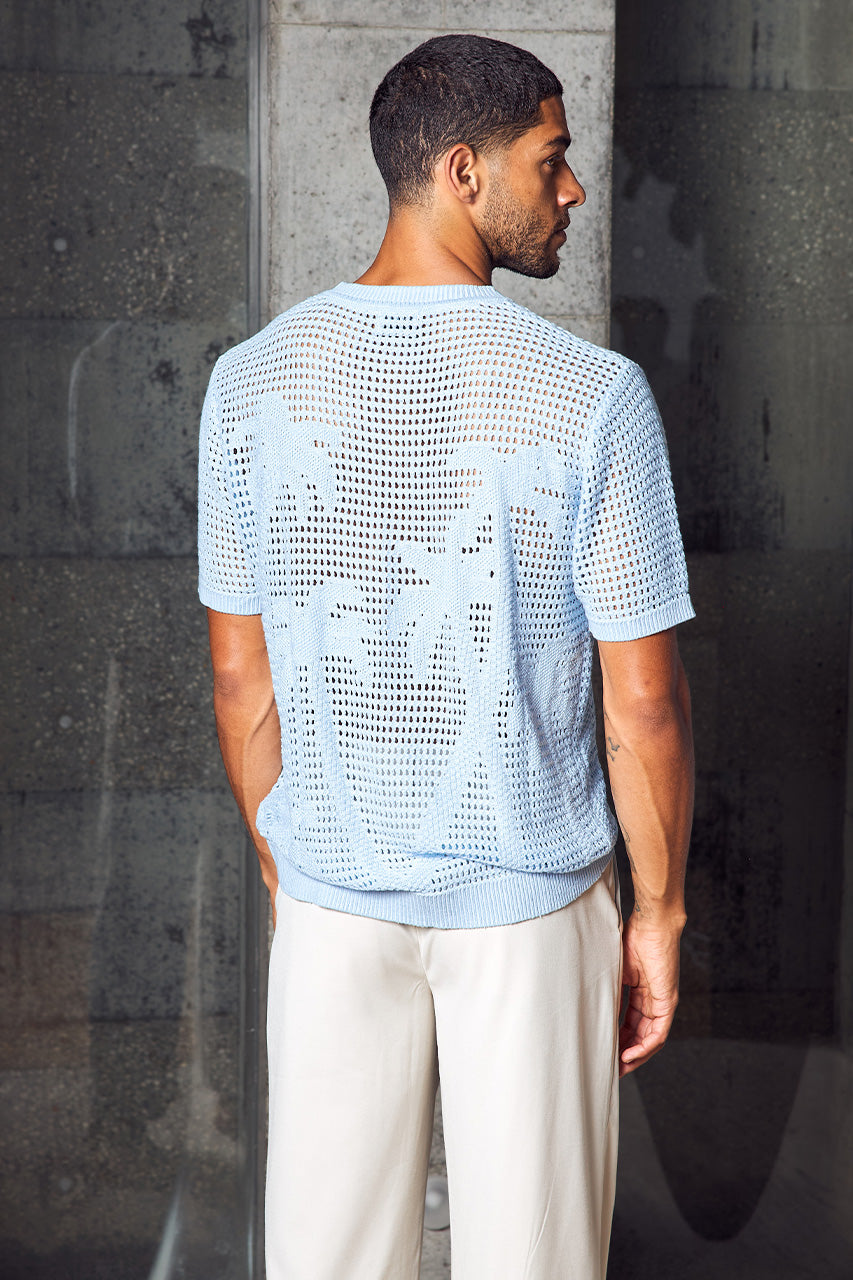 NICOLAS SHORT SLEEVE KNIT TOP - SKY BLUE - NICOLASSHORTSLEEVEKNITTOP-SKYBLUE-4