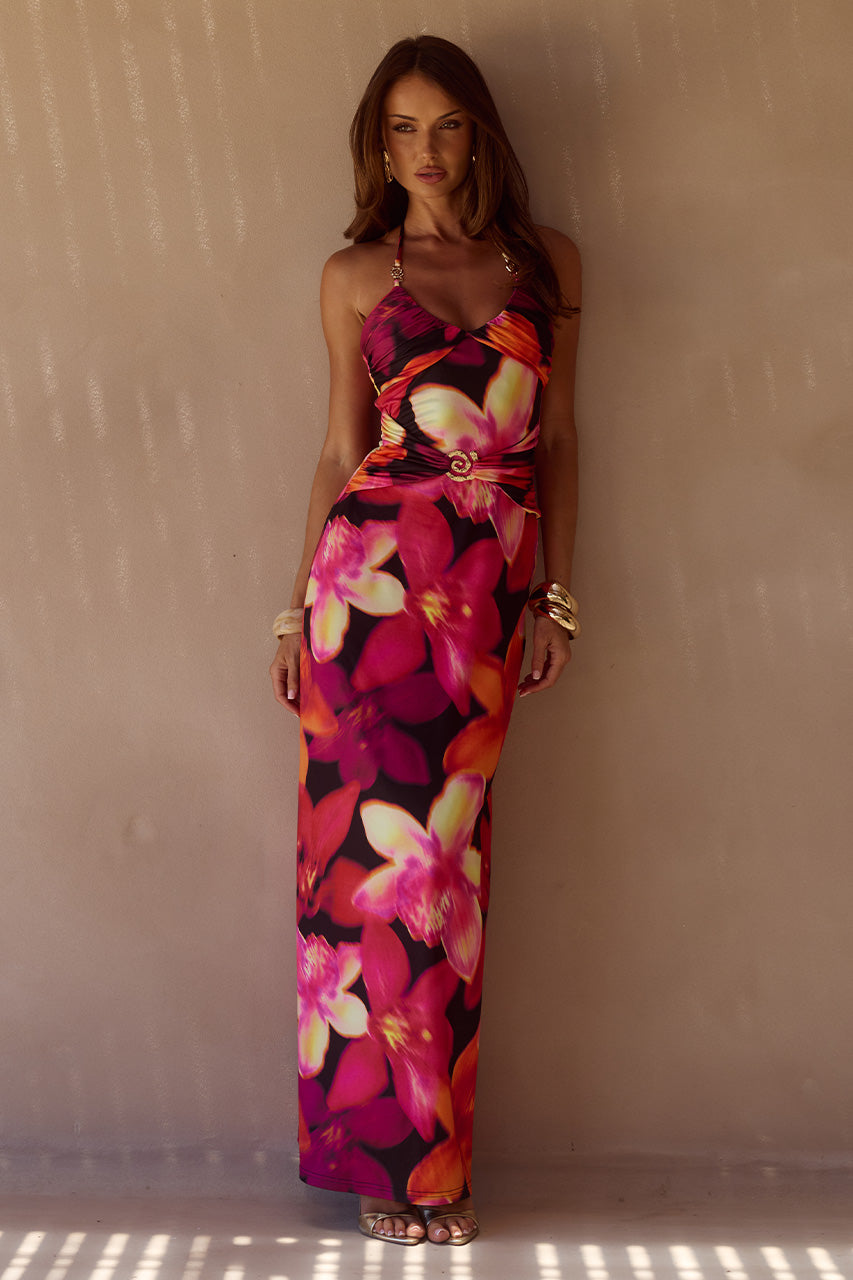 NINA RUCHED HALTER MAXI DRESS - SKYE BLACK - NINARUCHEDHALTERMAXIDRESS-SKYEBLACK-1