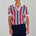 NOEL THREE QUARTER KNIT TOP - RED/NAVY