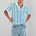NOEL THREE QUARTER KNIT TOP - SKY BLUE/NAVY