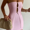 NELLIE STRAPLESS TOP - MUSK