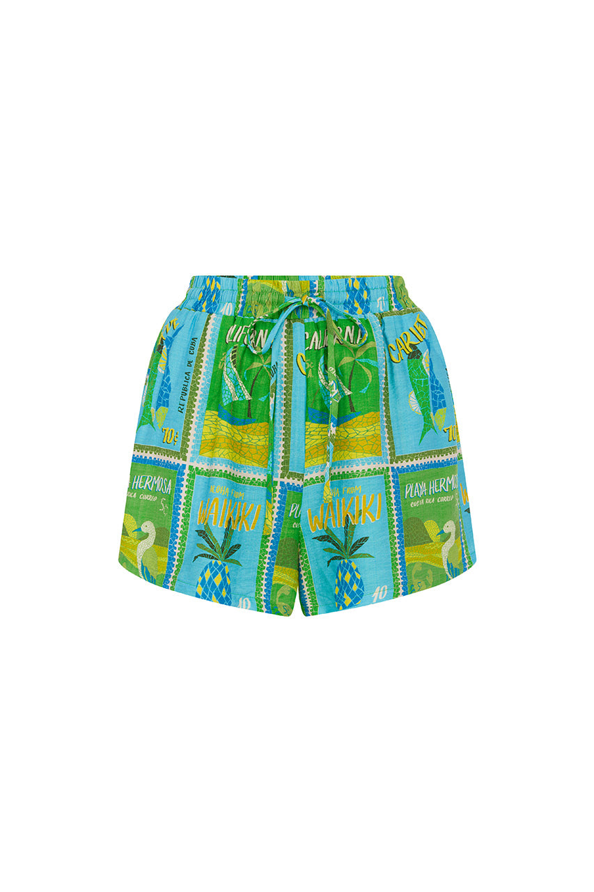 OCTAVIA SHORT - ALOHA AQUA XXL - OCTAVIASHORTALOHAAQUA