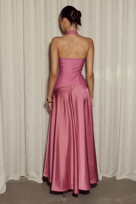 ODINA SQUARE NECK MAXI DRESS - BLUSH