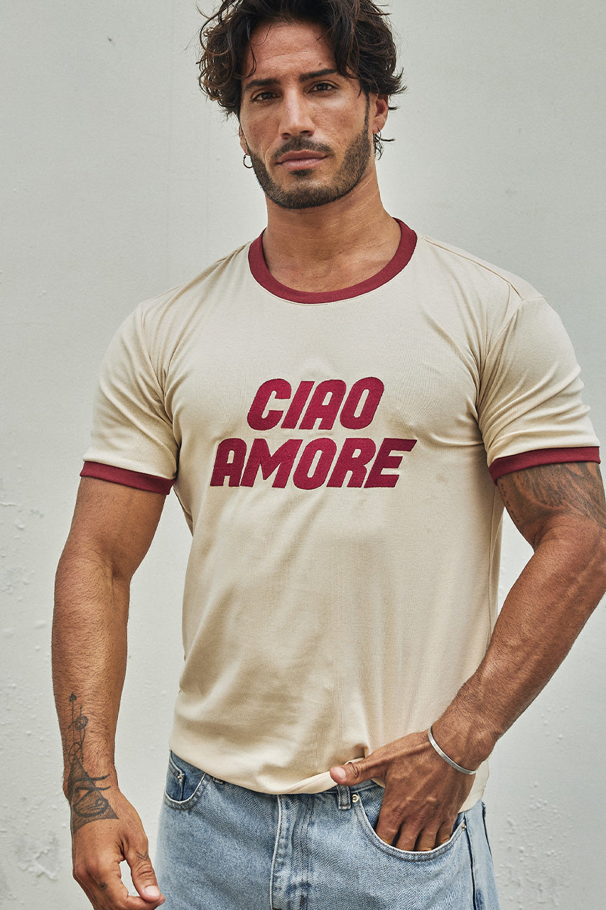 OLIVER SHORT SLEEVE T-SHIRT - SAND/WINE - OLIVERSHORTSLEEVET-SHIRT-SAND_WINE-3_784aeddc-c3b3-495d-b929-a5da8ef24e4d