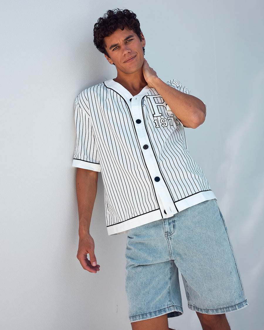 OLIVIER BASEBALL SHIRT - BLACK/WHITE - OLIVIERBASEBALLSHIRT-BLACKWHITE-2