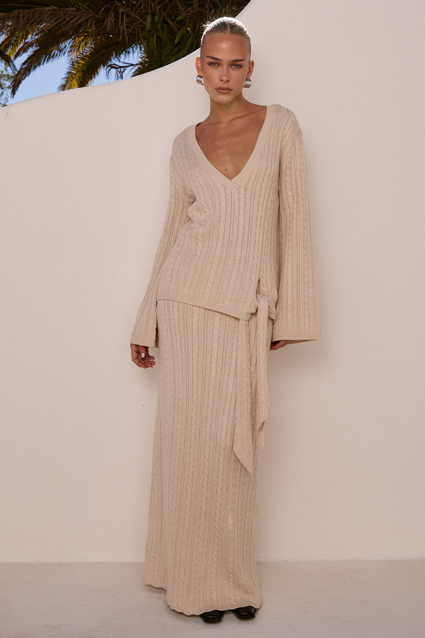 OPHELIA KNIT MAXI SKIRT - CREAM XXL - OPHELIASLEEVEDKNITTOPXOPHELIAKNITMAXISKIRT-CREAM-3