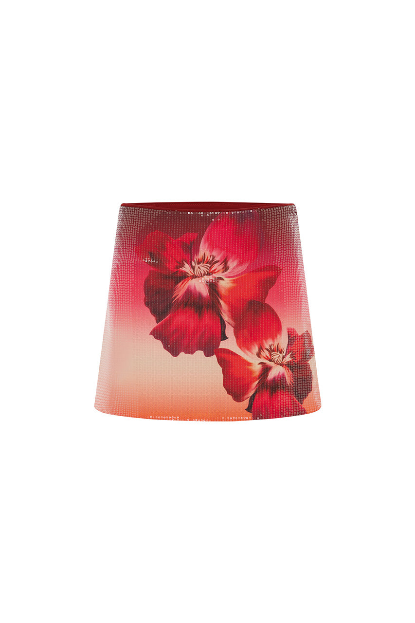 OPHIRA SEQUIN MINI SKIRT - RUBY FLOWER - OPHIRASEQUINMINISKIRT-RUBYFLOWER-6