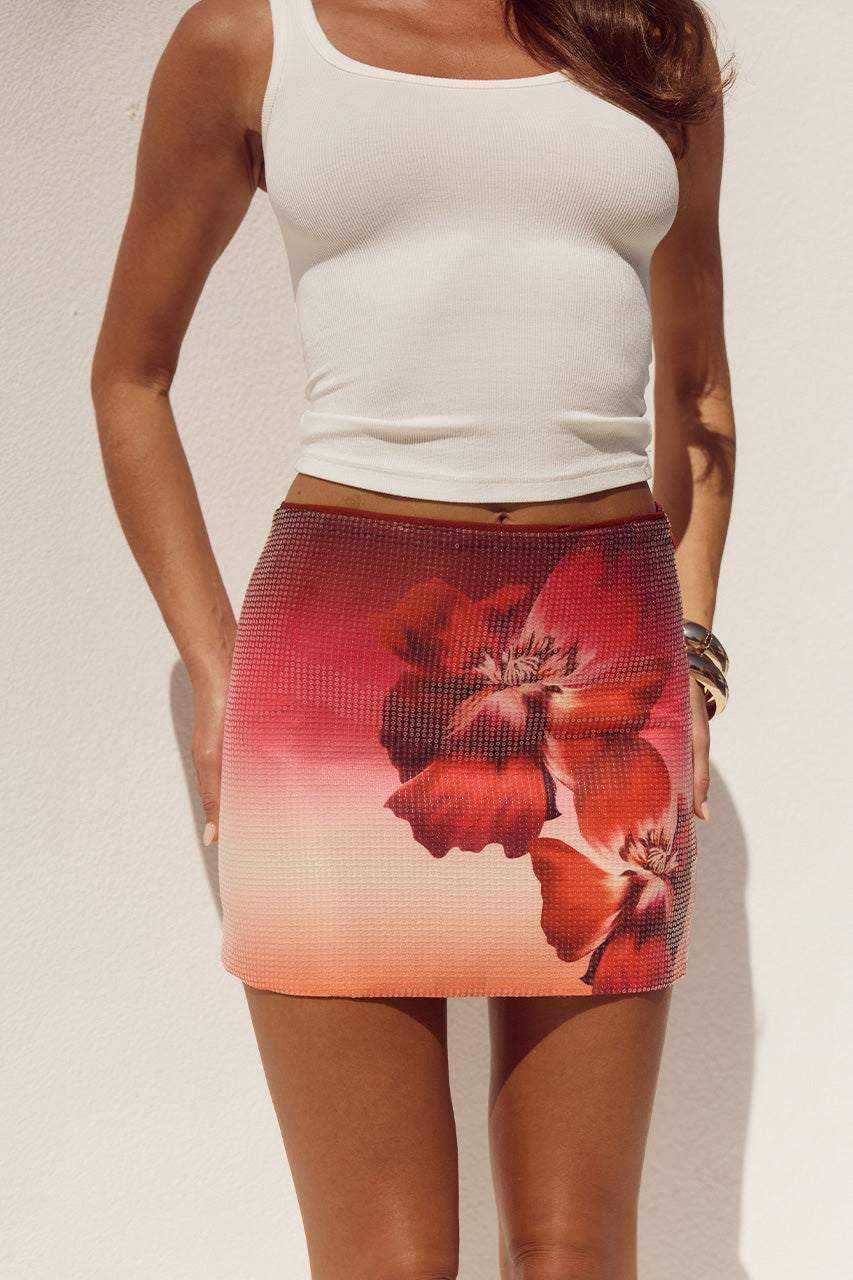 OPHIRA SEQUIN MINI SKIRT - RUBY FLOWER - OPHIRASEQUINMINISKIRT-RUBYFLOWER-7