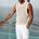PIETRO KNIT TANK - SAND/WHITE