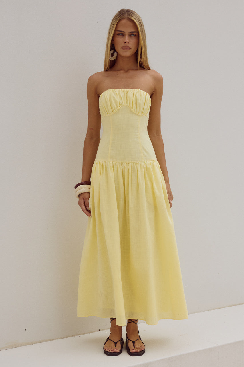 POPPY MIDI DRESS - LEMON XXL - POPPY-MIDI-DRESS-LEMON-_2