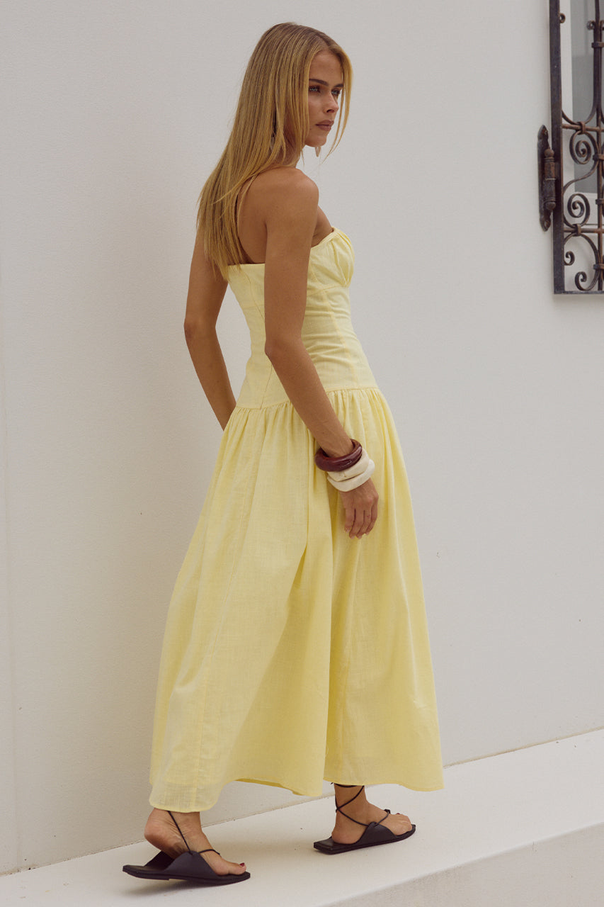 POPPY MIDI DRESS - LEMON - POPPY-MIDI-DRESS-LEMON