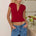 REEVE DEEP V-NECK STRUCTURED TOP - CHERRY