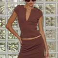 VIENO FITTED MINI SKORT - MOCHA