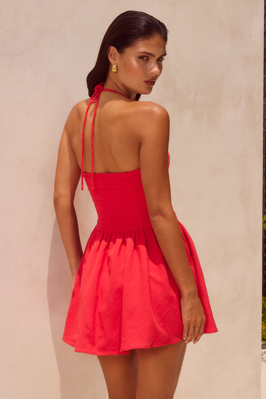 REINE MINI DRESS - RED - REINE-MINI-DRESS-RED-_2