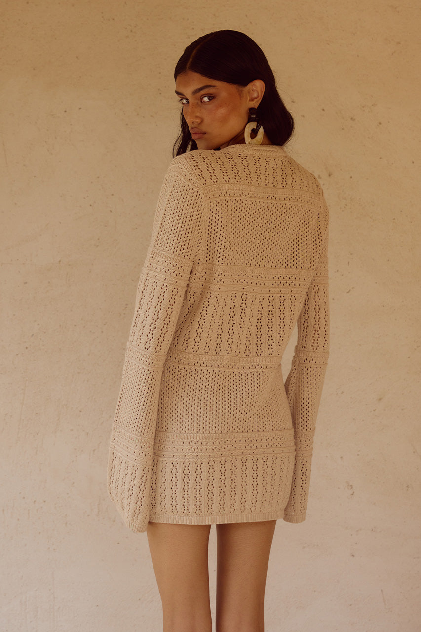 RILEY SLEEVED KNIT TOP - SAND - RILEYLONGSLEEVETOPSANDxRILEYMINISKIRTSAND_1