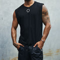 RNWY CREST FITTED TANK TOP - BLACK