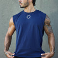 RNWY CREST FITTED TANK TOP - NAVY