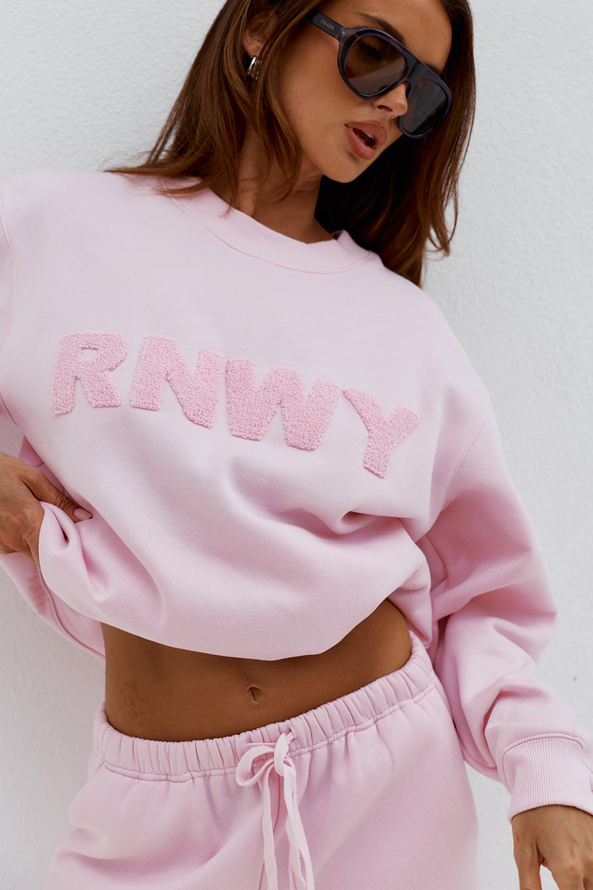RNWY CREW NECK SWEATER - BALLET PINK XXL - RNWYCREWNECKSWEATERxSHOBILOWRISETRACKPANTS-BALLETPINK-3