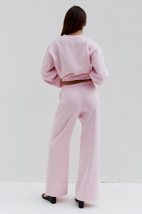 SHOBI LOW RISE TRACK PANTS - BALLET PINK