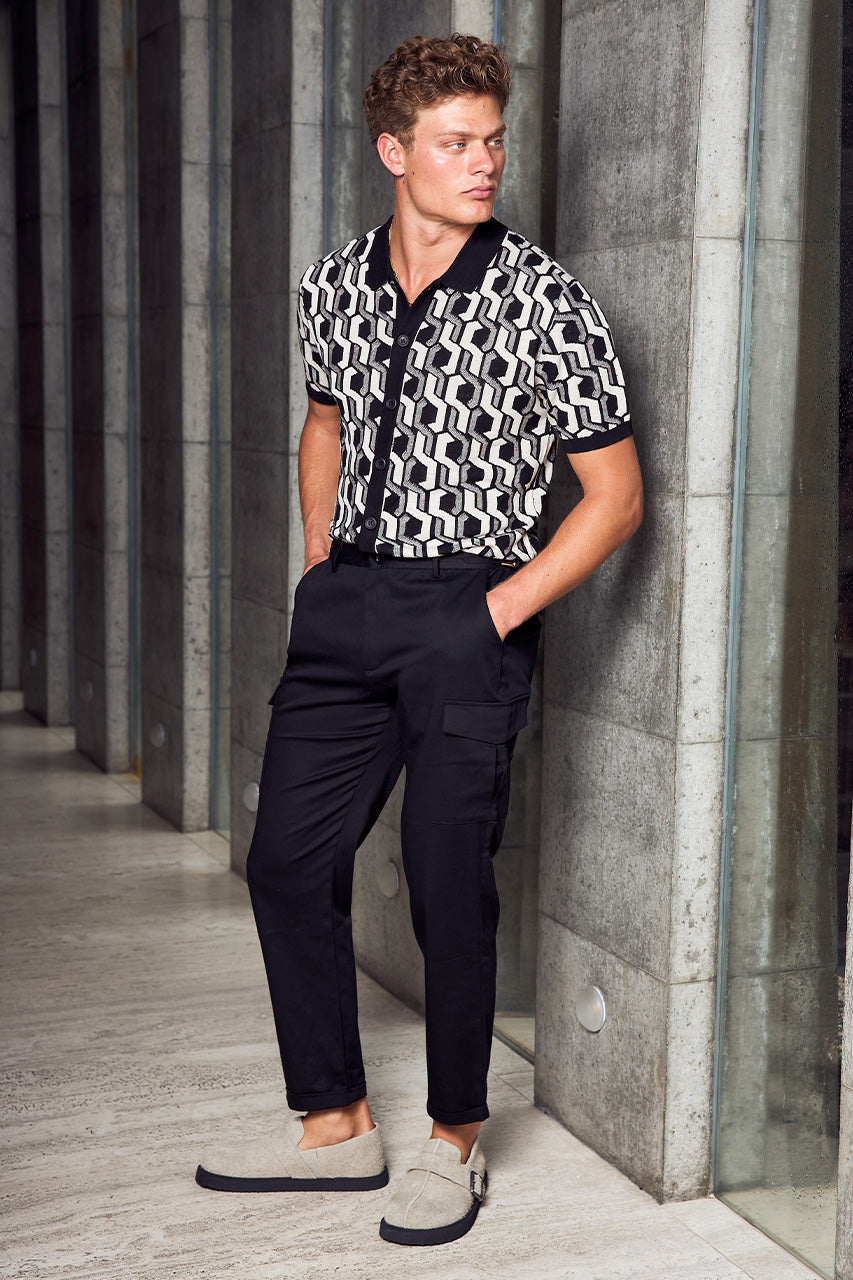CRUISE TAPERED CARGO PANT - BLACK