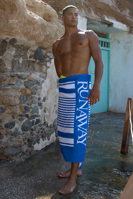 RUNAWAY BEACH TOWEL - BLUE STRIPE