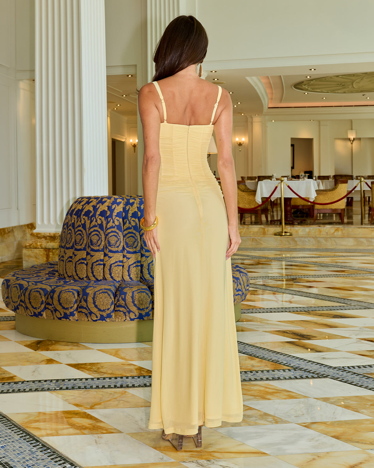 EMMELINE CORSET MAXI DRESS - BUTTER