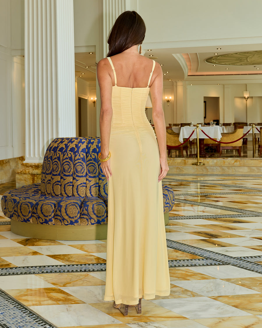 EMMELINE CORSET MAXI DRESS - BUTTER
