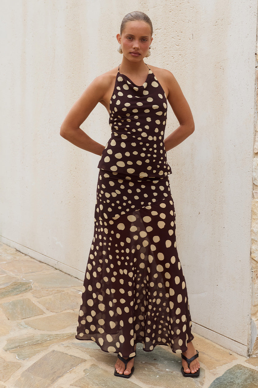 DOLORIS LOW WAIST MAXI SKIRT - SALMA SPOTS - SALMAPEPLUMHALTERTOPXDOLORISLOWWAISTMAXISKIRT-SALMASPOTS-06