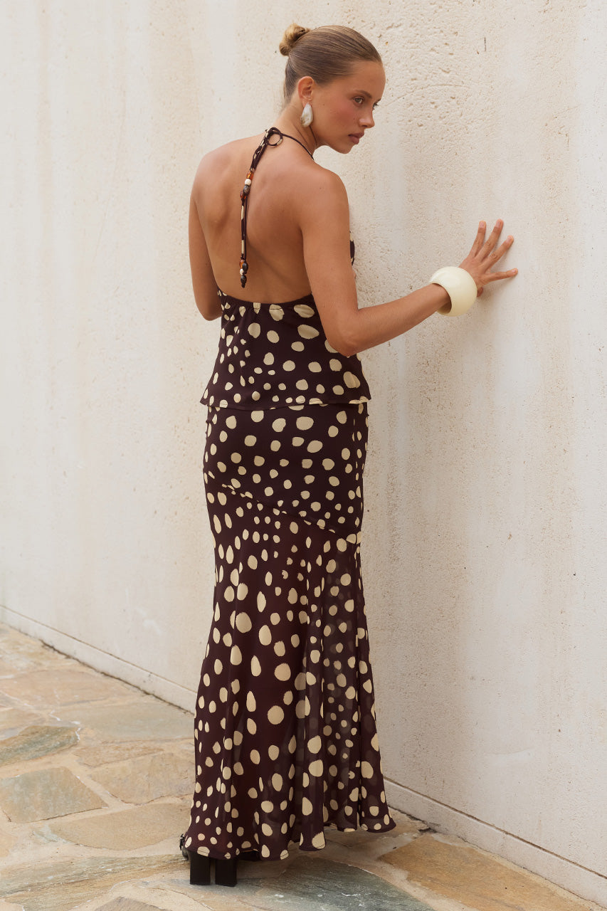 DOLORIS LOW WAIST MAXI SKIRT - SALMA SPOTS - SALMAPEPLUMHALTERTOPXDOLORISLOWWAISTMAXISKIRT-SALMASPOTS-15