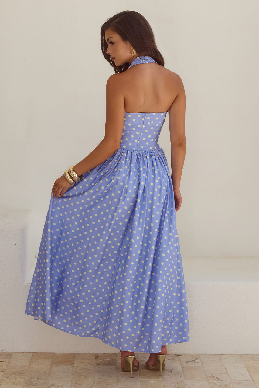 SAMMI HALTER MIDI DRESS - PERIWINKLE/LEMON POLKA - SAMMIHALTERMIDIDRESS-PERIWINKLELEMONPOLKA-05