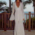 SARI MAXI DRESS - WHITE POLKA