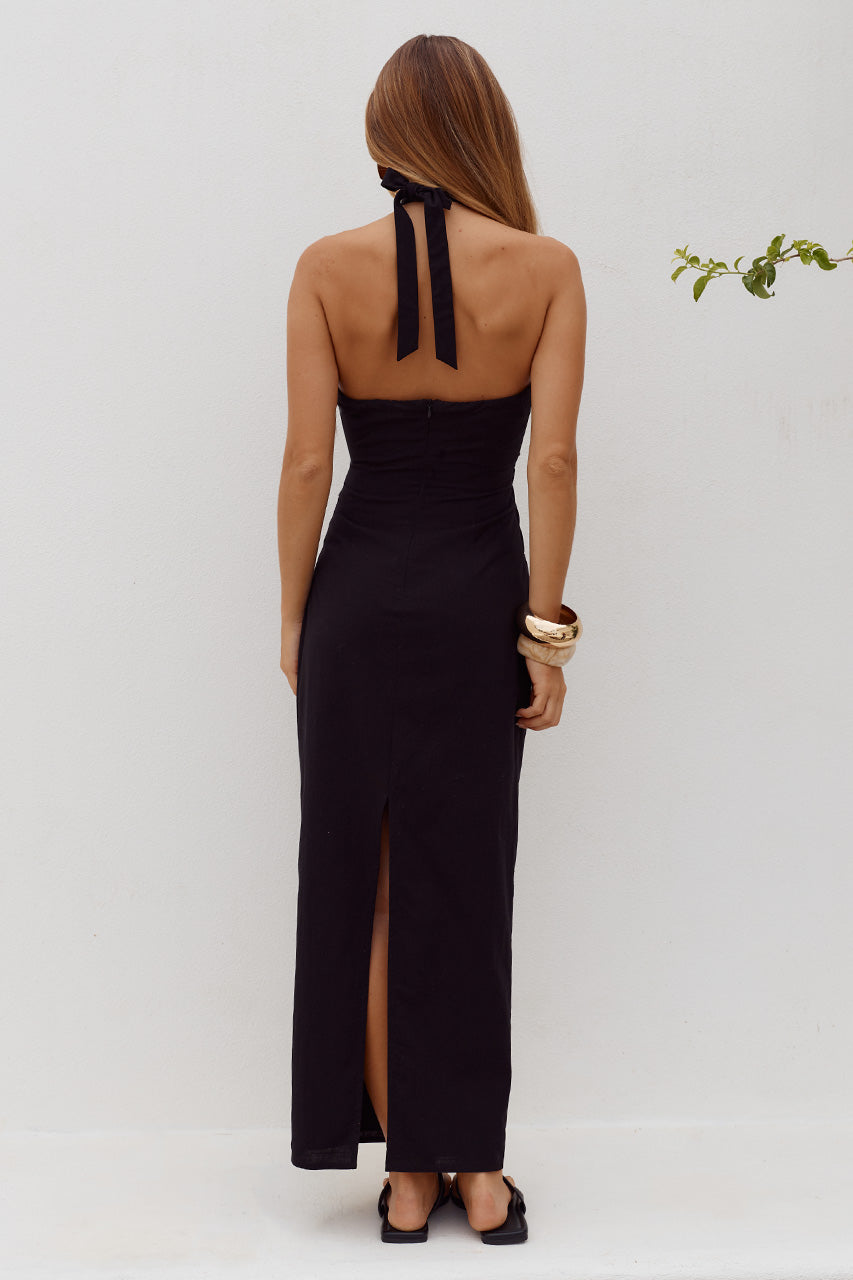 SHELLIE KEYHOLE HALTER MIDI DRESS - BLACK - SHELLIEKEYHOLEHALTERMIDIDRESS-BLACK-07